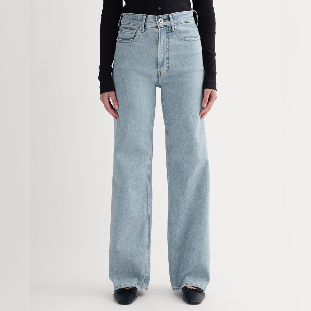 Everlane The Way High Sailor Jean Long Light Indigo Wide Leg NWT